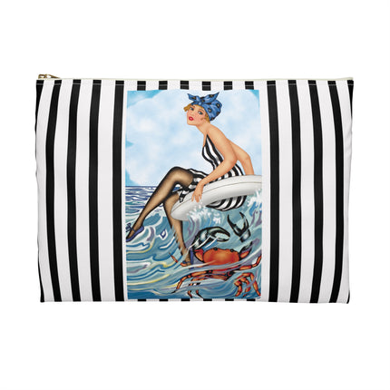 Playful Waves and Fashion Follies Accessory Pouch – Vintage Art Deco Design