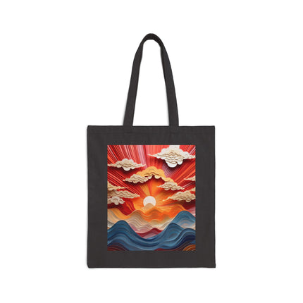 Vibrant Sunrise Sky Cotton Canvas Tote Bag