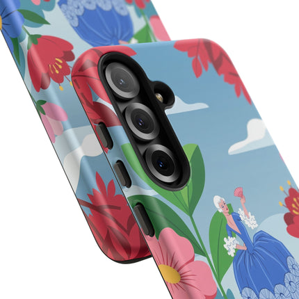 🌺🪭 The Lady Of The Grand Flower Terrace Phone Case – Art Deco Garden Elegance