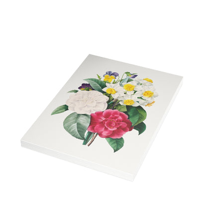 Camellia, Narcissus, and Pansy Bouquet by Pierre-Joseph Redouté Postcards (envelopes included) - Bundles of 10, 30, 50 Pieces