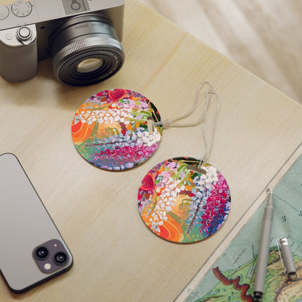 Golden Wisteria Elegance Luggage Tags
