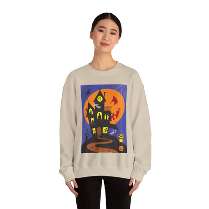 Halloween Night at the Haunted House Unisex Heavy Blend™ Crewneck Sweatshirt