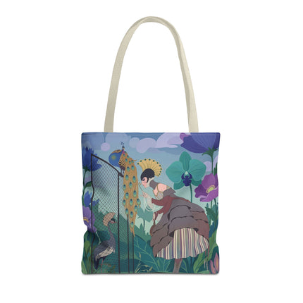🦚🌸 The Lady Of The Peacock Garden Tote Bag – Art Deco Floral Fantasy