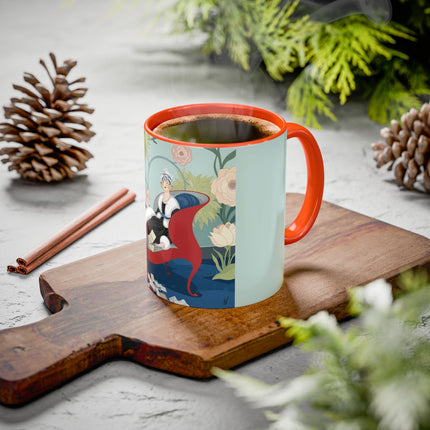 The Lady Of The Scarlet Chaise Colorful Mugs – Art Deco Romantic Elegance