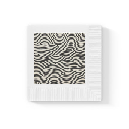 Wave Pattern on White Coined Napkins