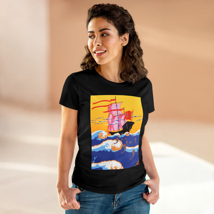 Golden Seas and Whimsical Dreams Women's Midweight Cotton Tee