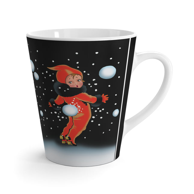 A Festive Snowball Toss Latte Mug