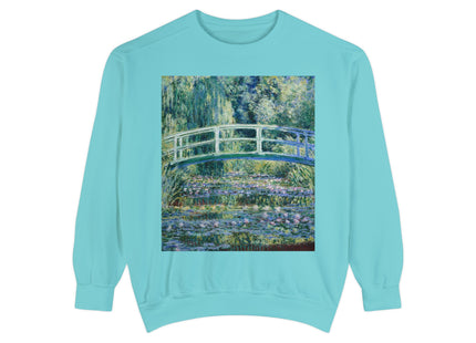 Water Lilies and Japanese Bridge by Claude Monet Unisex Garment-Dyed Sweatshirt