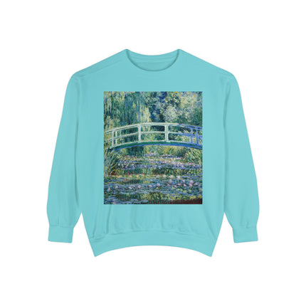 Water Lilies and Japanese Bridge by Claude Monet Unisex Garment-Dyed Sweatshirt