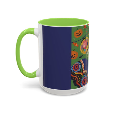 🏮🎃 The Lady Of Halloween Lanterns Colorful Mug – Colorful Art Deco Halloween Charm