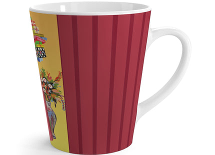 Elegant Holiday Woman with Gifts Latte Mug