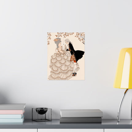 🎭🌸 Gallant Pretense Matte Vertical Poster – Romantic Art Deco Elegance