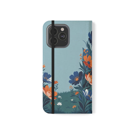 🌺🎩 The Lady Of The Grand Flower Garden Flip Case – Art Deco Floral Fantasy
