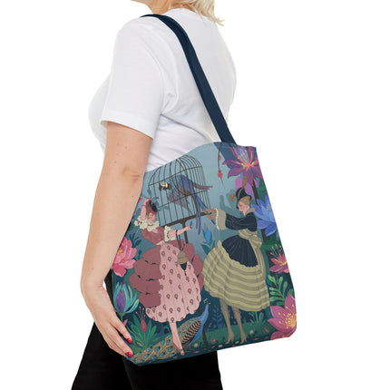 🦜🌸 The Ladies Of The Enchanted Aviary Tote Bag – Art Deco Floral Fantasy