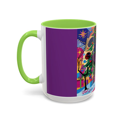 🎄✨ Christmas Among The Twinkling Trees Colorful Mug – Art Deco Holiday Fantasy