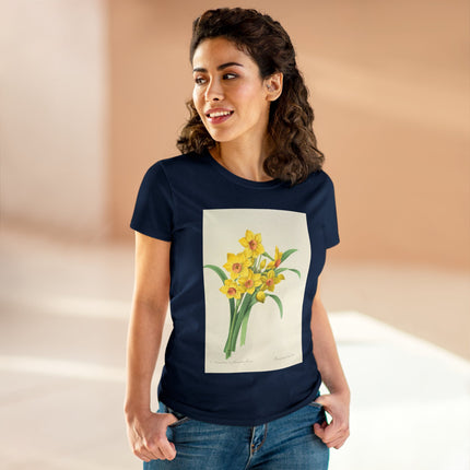 Choix des plus belles fleurs, Plate 052 by Pierre Joseph Redouté  Women's Midweight Cotton Tee