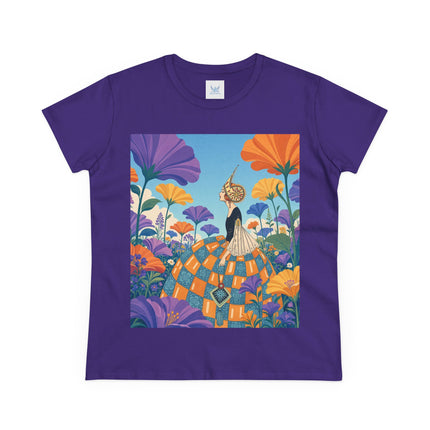 🌺🧡 The Lady Of The Golden Garden Cotton Tee – Art Deco Fashion Fantasy