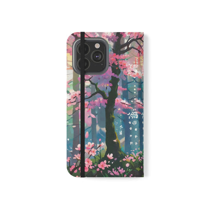 🦊⚔️ Cyberpunk Samurai Maiden Flip Case – Neon Grace & Warrior Courage