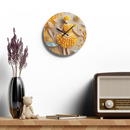 Dandelion Fairy Acrylic Wall Clock, Round and Square