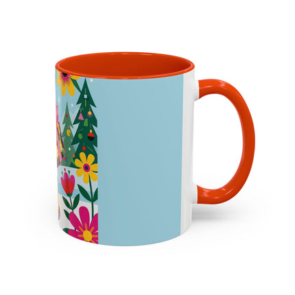🌸🎄 Christmas In The Winter Garden Colorful Mug – Whimsical Holiday Fantasy