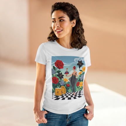 🌹🖤 The Rose Garden Dollmaker Cotton Tee – Art Deco Fashion Fantasy