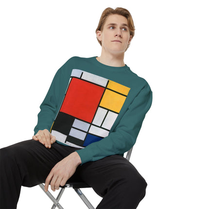 Composition with Red, Yellow, Blue, and Black by Piet Mondrian Garment-Dyed Sweatshirt