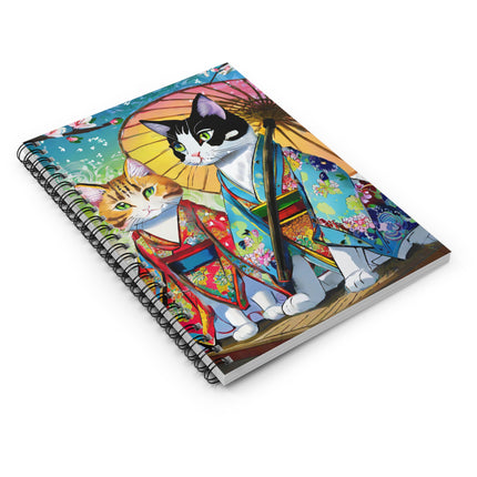Kimono Kitties Spiral Notebook - Ruled Line