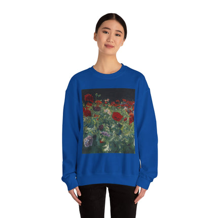 Poppies (A Study of Poppies for Carnation, Lily, Lily, Rose) by John Singer Sargent Heavy Blend™ Crewneck Sweatshirt