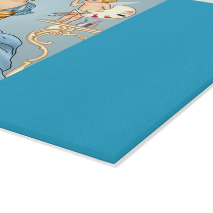 The Enchanting Painter: A Fairy's Artistic Touch Glass Cutting Board