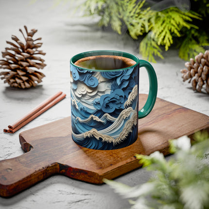 Dramatic Ocean with Crashing Waves Colorful Mugs (11oz, 15oz)