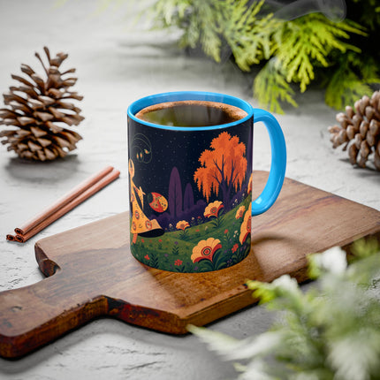 🌙🌼 The Moonlit Floral Dancer Colorful Mug – Art Deco Garden Fantasy