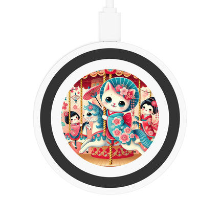 Geisha Kitten's Enchanted Carousel Ride Quake Wireless Charging Pad
