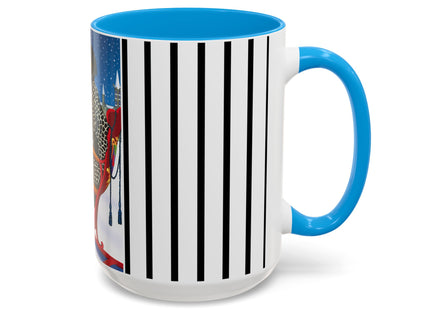 Elegant Winter Woman in Sleigh Colorful Mugs (11oz, 15oz)