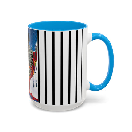 Elegant Winter Woman in Sleigh Colorful Mugs (11oz, 15oz)