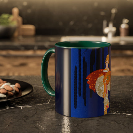 Celestial Melody Colorful Mug (11oz, 15oz) – Musical Grace, Starlit Beauty & Art Deco Elegance