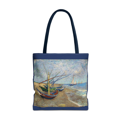 Fishing Boats on the Beach at Saintes-Maries by Vincent Van Gogh Tote Bag (AOP)