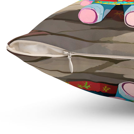 Baby Elephant Spun Polyester Square Pillow