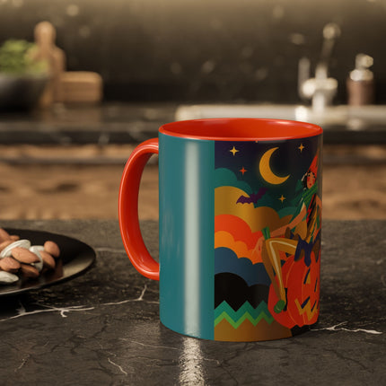 🌙🎃 The Witch Of Crescent Moon Pumpkin Colorful Mug – Colorful Halloween Charm