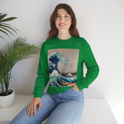 The Great Wave off Kanagawa by Katsushika Hokusai Heavy Blend™ Crewneck Sweatshirt