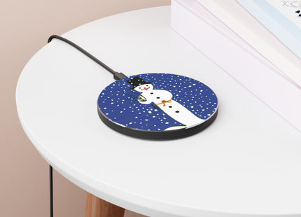 Snowman in Falling Snow Wireless Charger