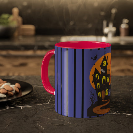 Halloween Night at the Haunted House Colorful Mugs, 11oz