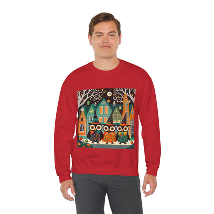 Night of the Trick-or-Treating Owlets Unisex Heavy Blend™ Crewneck Sweatshirt