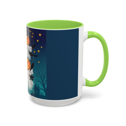 🐈‍⬛🎃 The Flying Black Cats Of Halloween Colorful Mug – Whimsical Storybook Charm