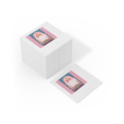 August & Peridot Zodiac White Coined Napkins