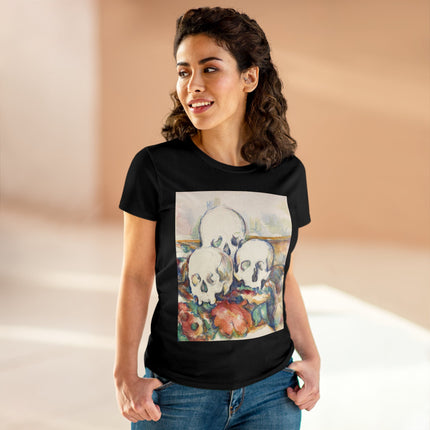 The Three Skulls by Paul Cézanne Women's Midweight Cotton Tee