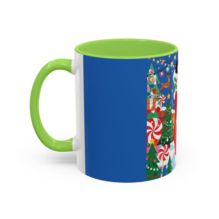 🦌🍬 The Lady Of The Peppermint Christmas Garden Colorful Mug – Colorful Art Deco Holiday Fantasy