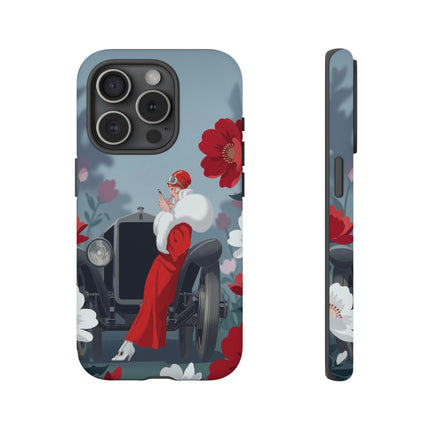 🚗🌺 The Lady Of The Grand Touring Car Phone Case – Art Deco Motoring Elegance