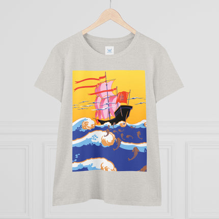 Golden Seas and Whimsical Dreams Women's Midweight Cotton Tee