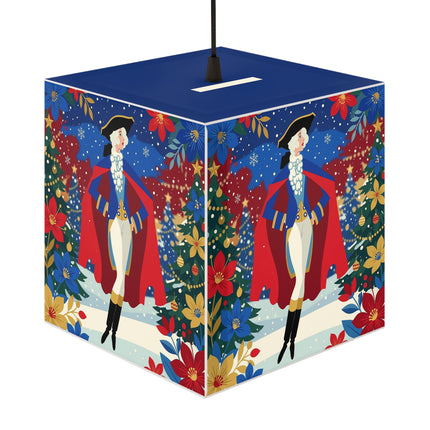 🎭❄️ The Christmas Masquerade Lady Light Cube Lamp – Art Deco Holiday Fantasy