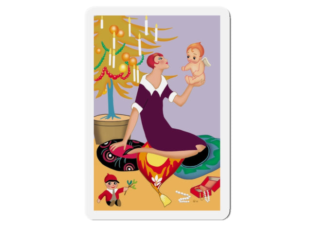 Art Deco Christmas Die-Cut Magnets (5 Sizes)